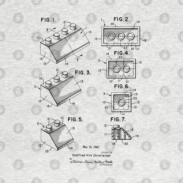 Lego Bricks Vintage Patent 1962 by MadebyDesign